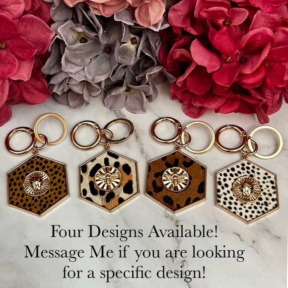 Gorgeous Golden Bumblebee and Leopard Hexagon Keychain Charm - Picture 13 of 16